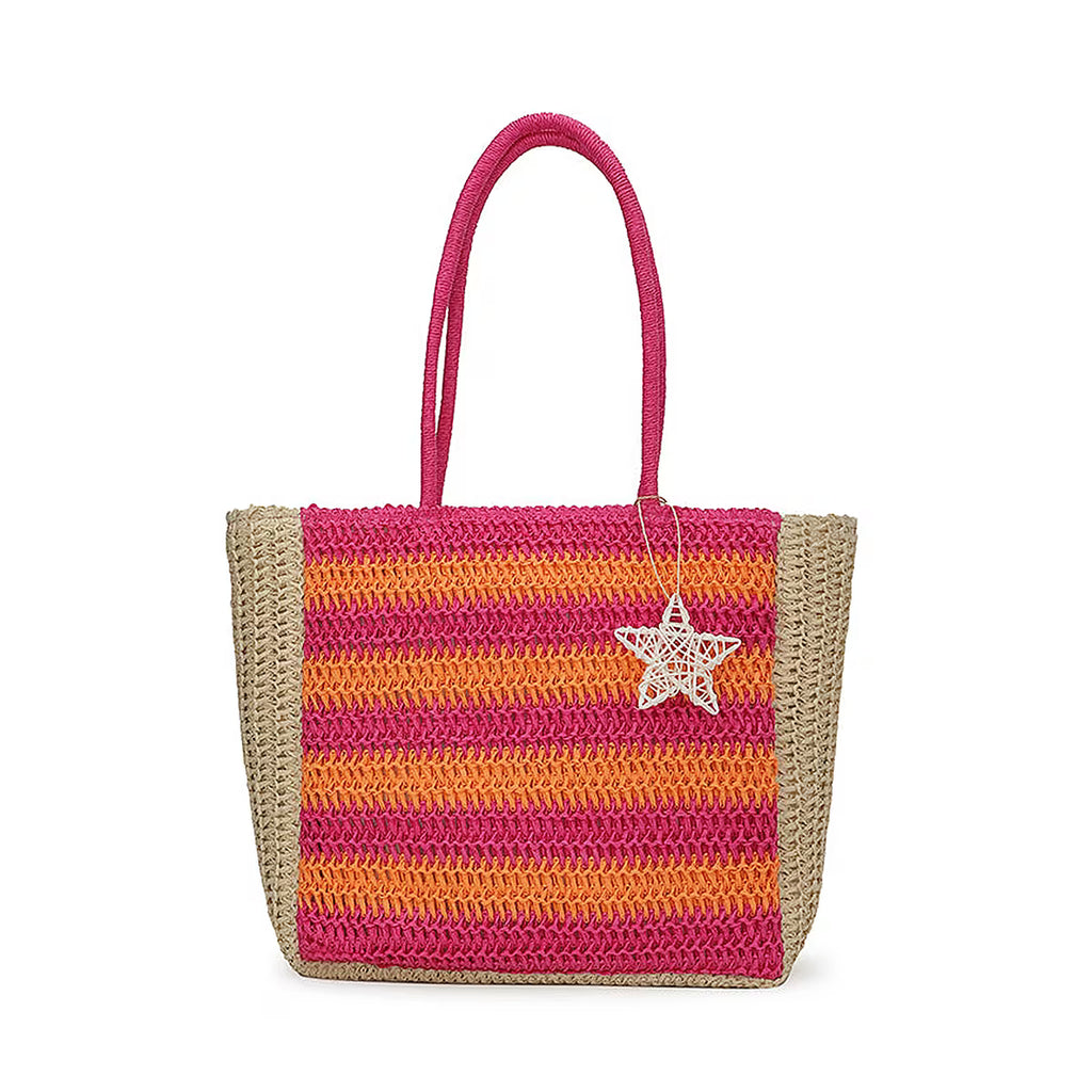 Vintage Havana Turquoise Stripes Crochet Design Tote Bag