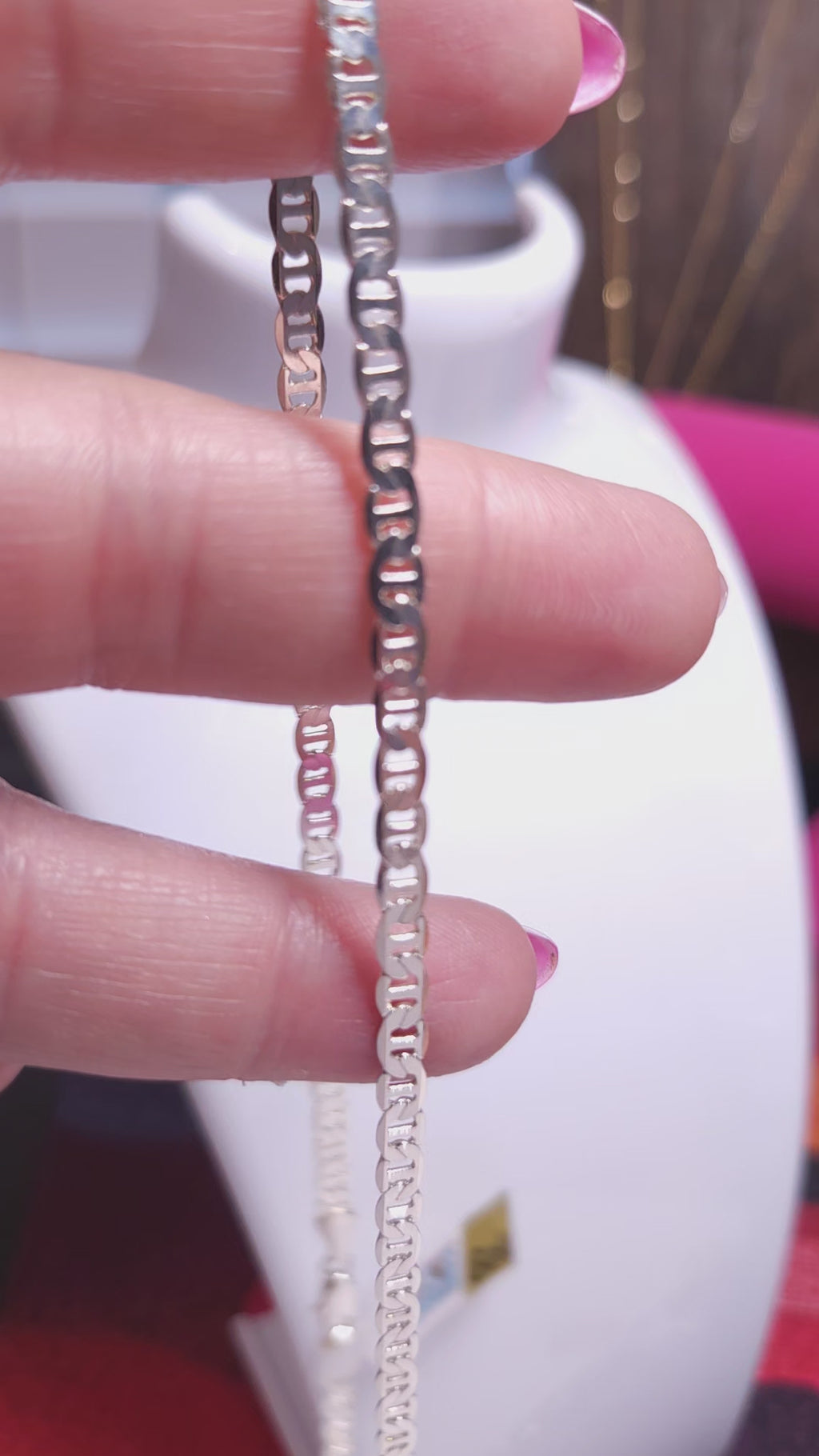 18k White Gold Diamond Cit Gucci Mariner Chain.