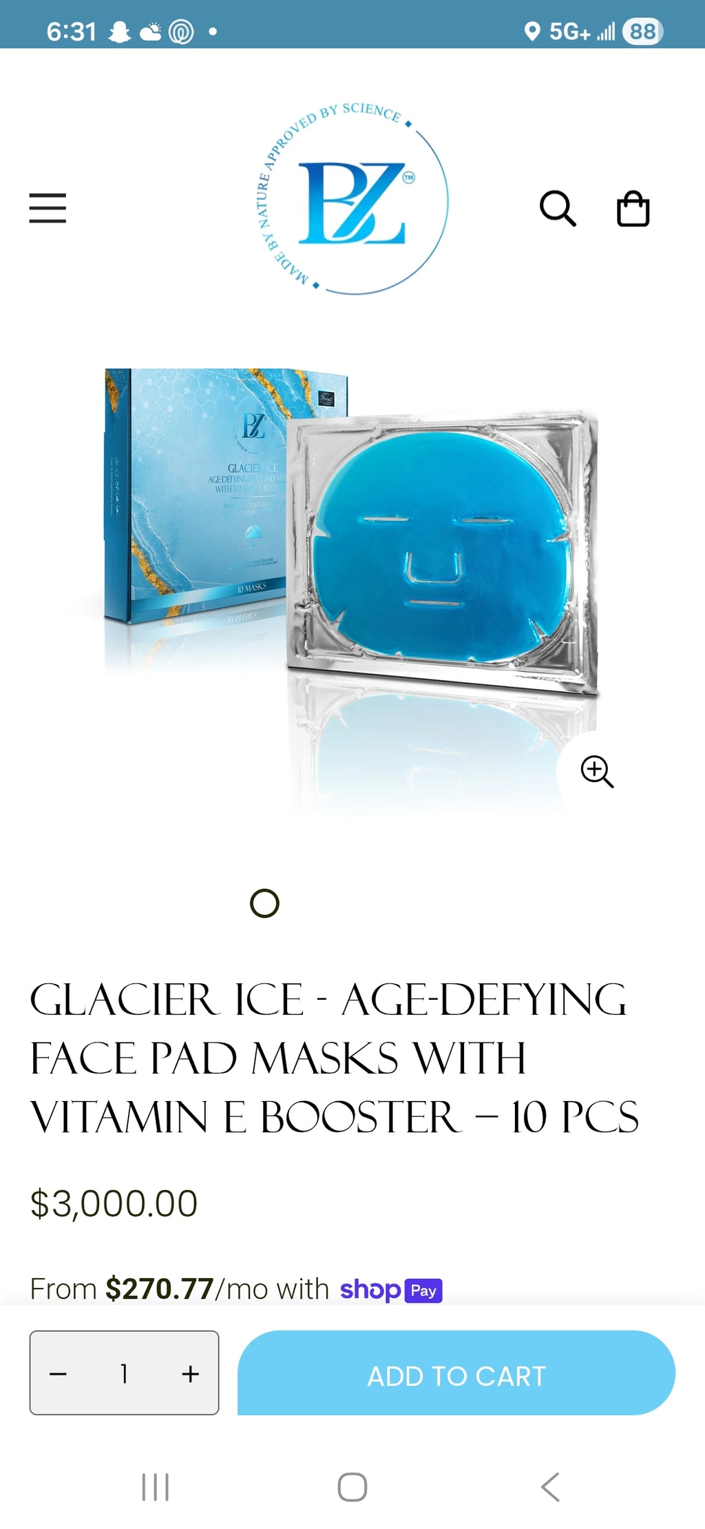 Below Zero Glacier Ice Age Defying Face Pad Masks with Vitamin E Booster - Individual Masks