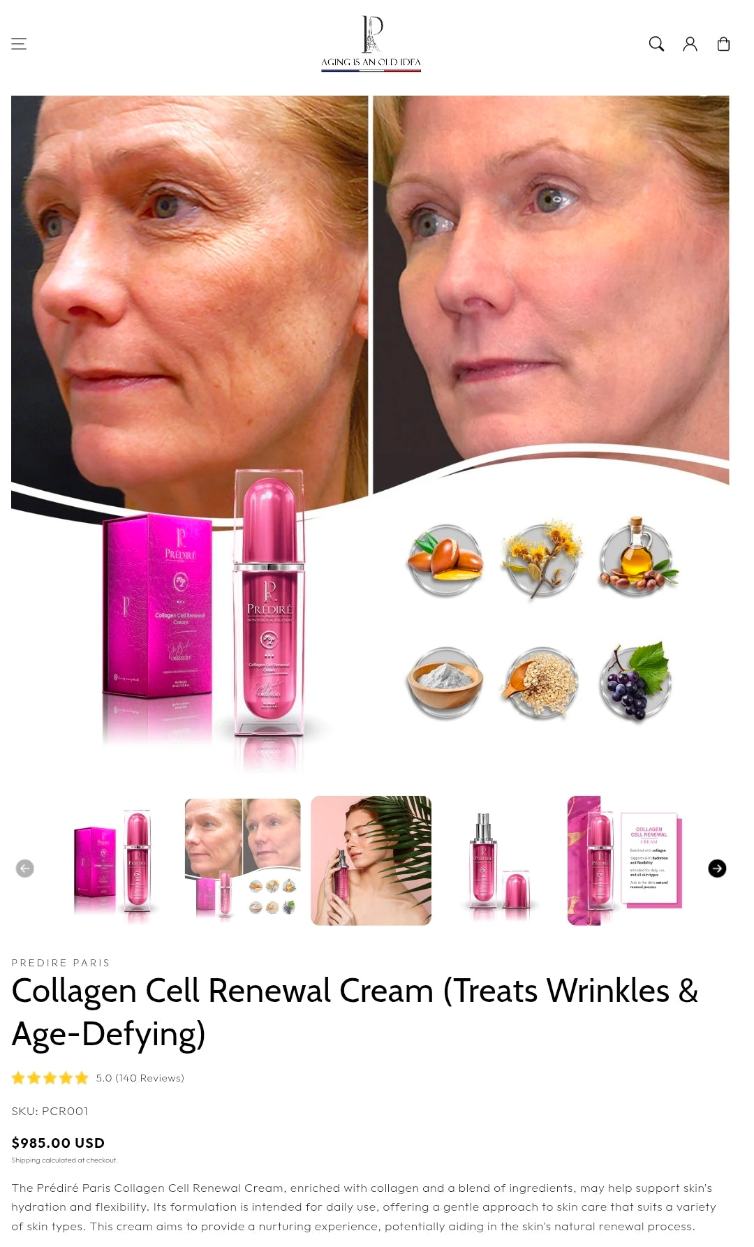 Prédiré Paris: Skin Collagen Cell Renewal Cream (40mL)
