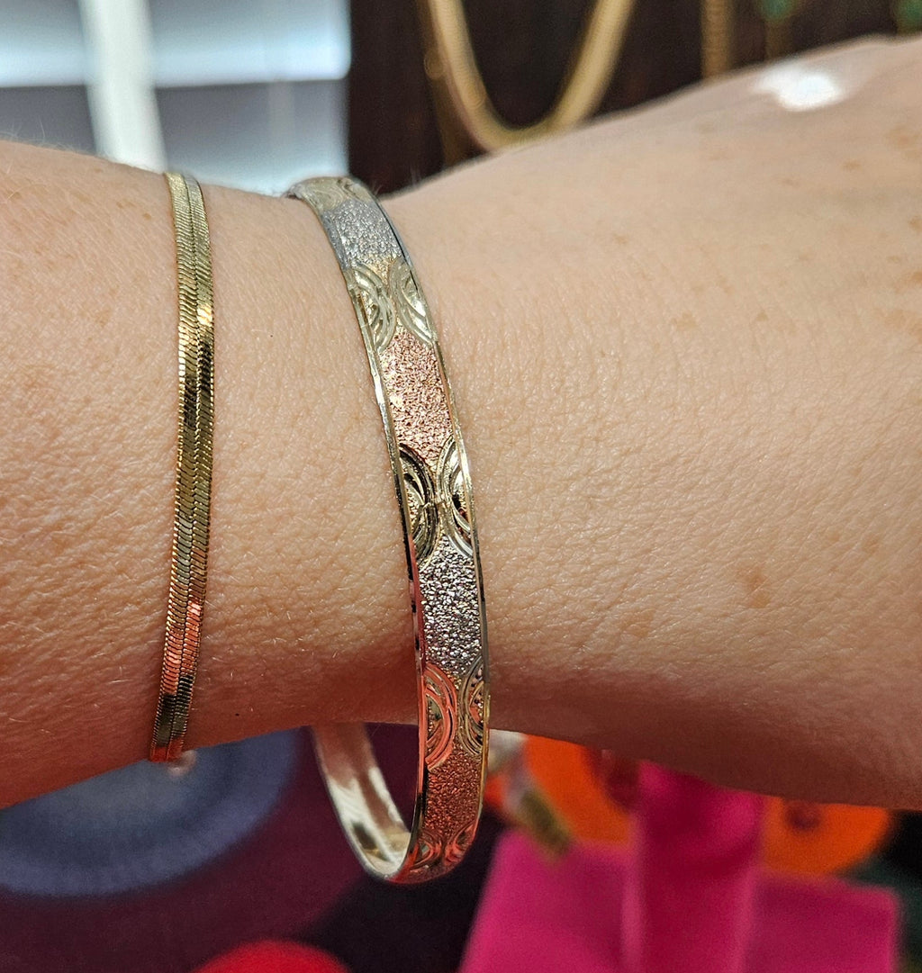 18k Tri-tone Gold Filled Bangles