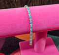 18k Gold Filled Turquoise & White AAA CZ tennis bracelet