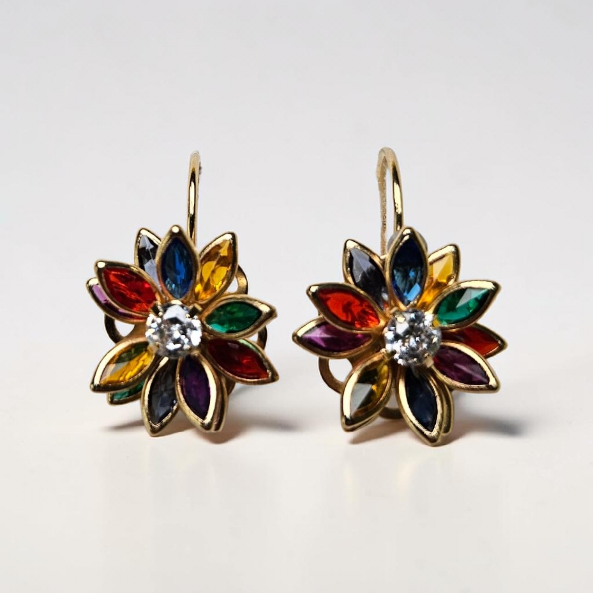 Jolly Gem Flower Drop Earrings