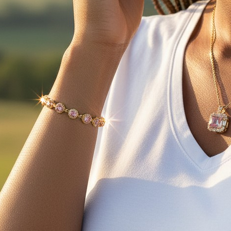 Blush Dot Tennis Bracelet
