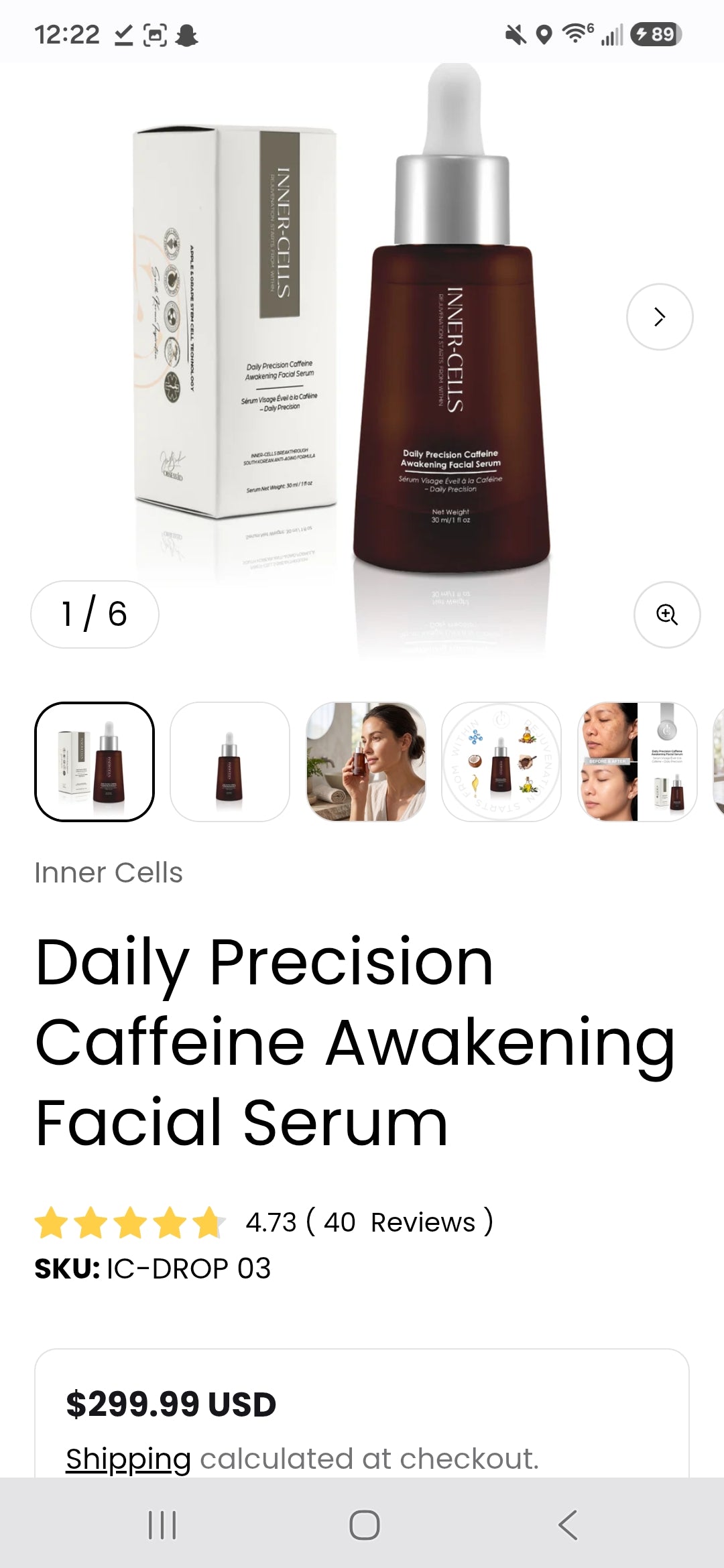 Inner Cells Daily Precision Caffeine Awakening Facial Serum