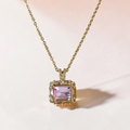 Pink Prism Halo Necklace