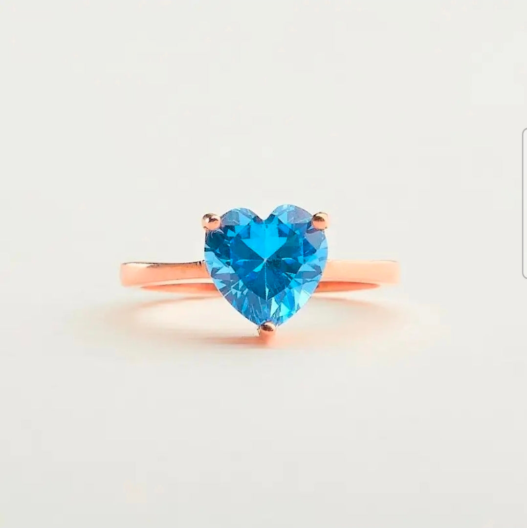 Birthstone Heart Ring