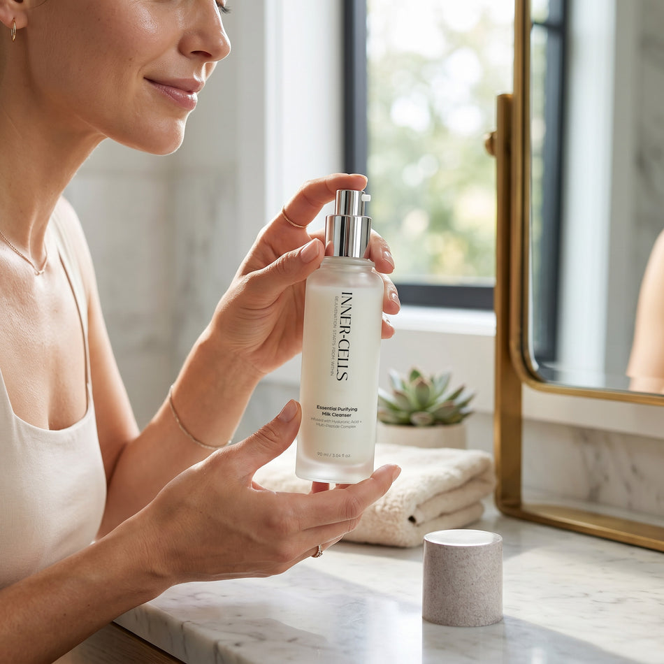 Inner Cell Essential Purifying Milk Cleanser Infused with Hyaluronic Acid + Multi-Peptide Complex