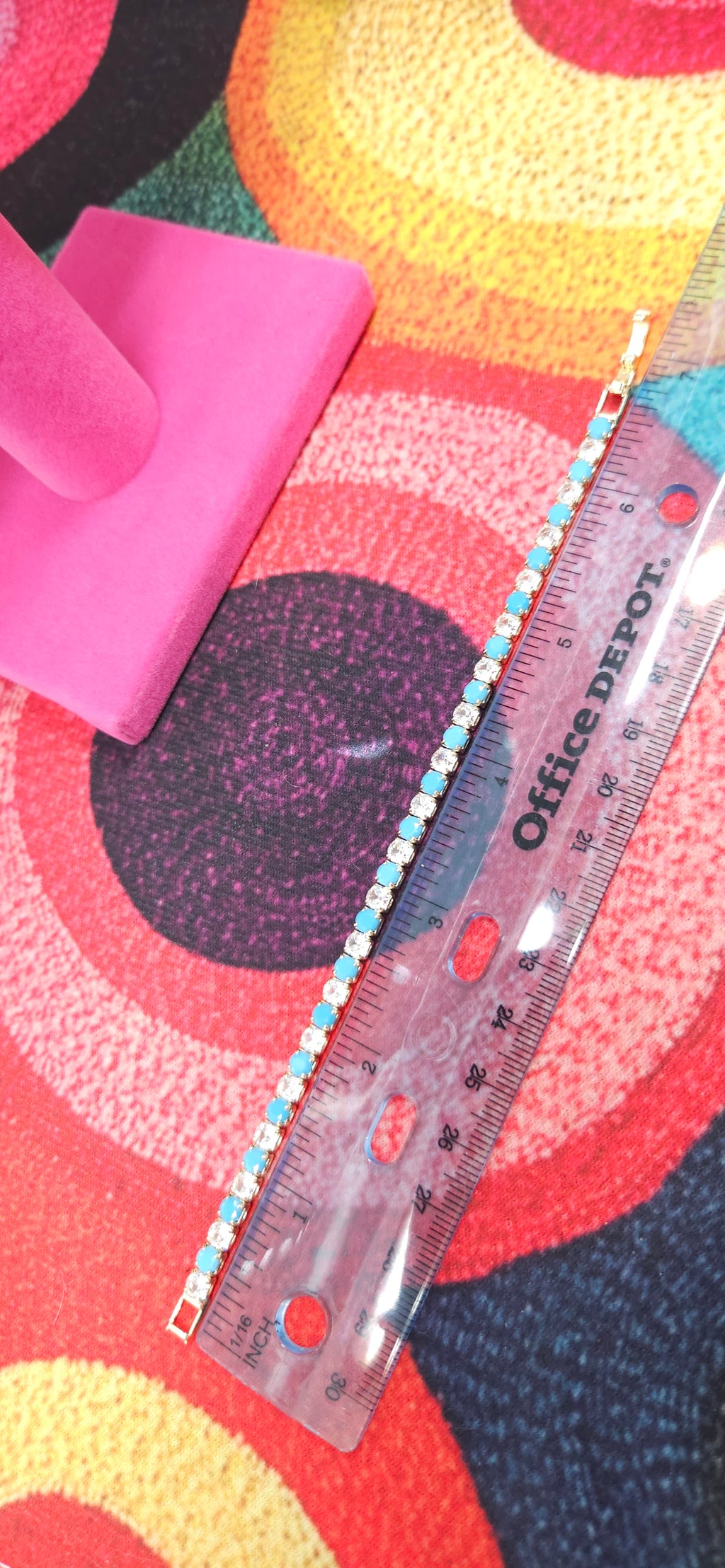 Turquoise and Clear CZ tennis bracelet