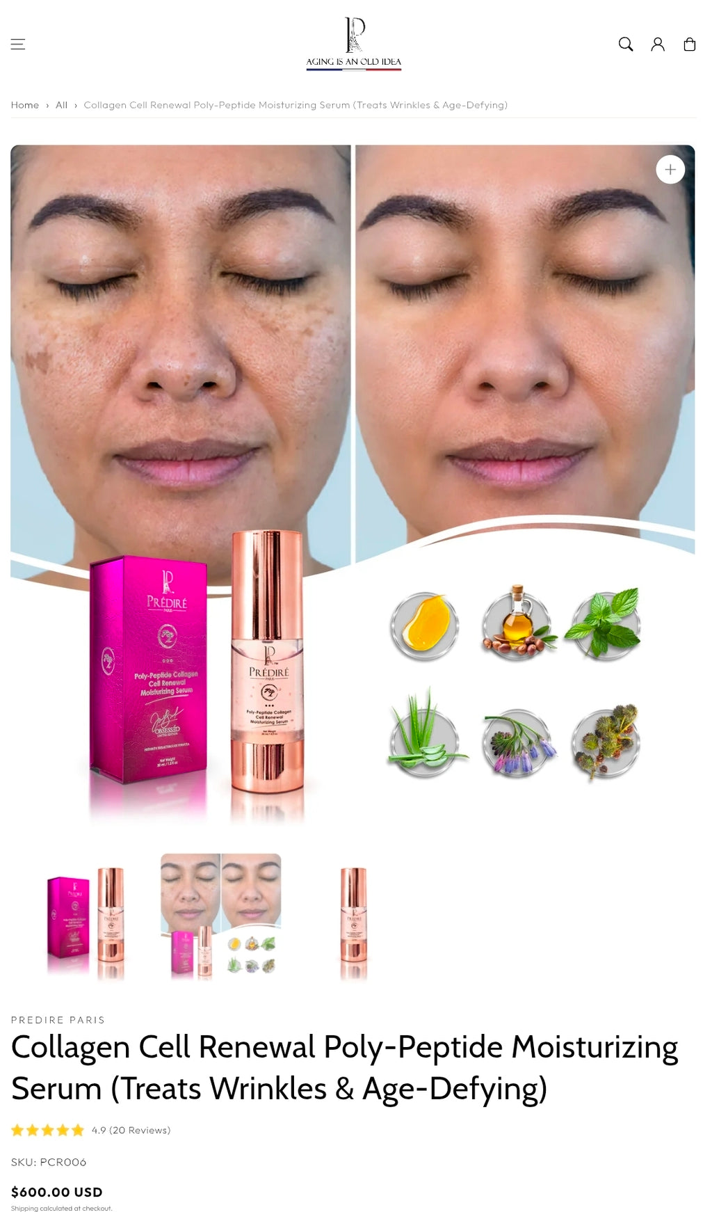 Collagen Cell Renewal Poly-Peptide Moisturizing Serum (Treats Wrinkles & Age-Defying) 30 mL