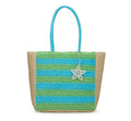 Vintage Havana Turquoise Stripes Crochet Design Tote Bag