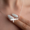 Sideways Cross Name Necklace