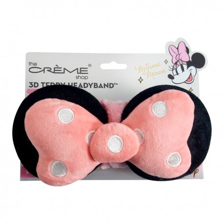 Minnie Mouse 3D Teddy Spa Headband Pink Polka Dot Plush Signature Bow