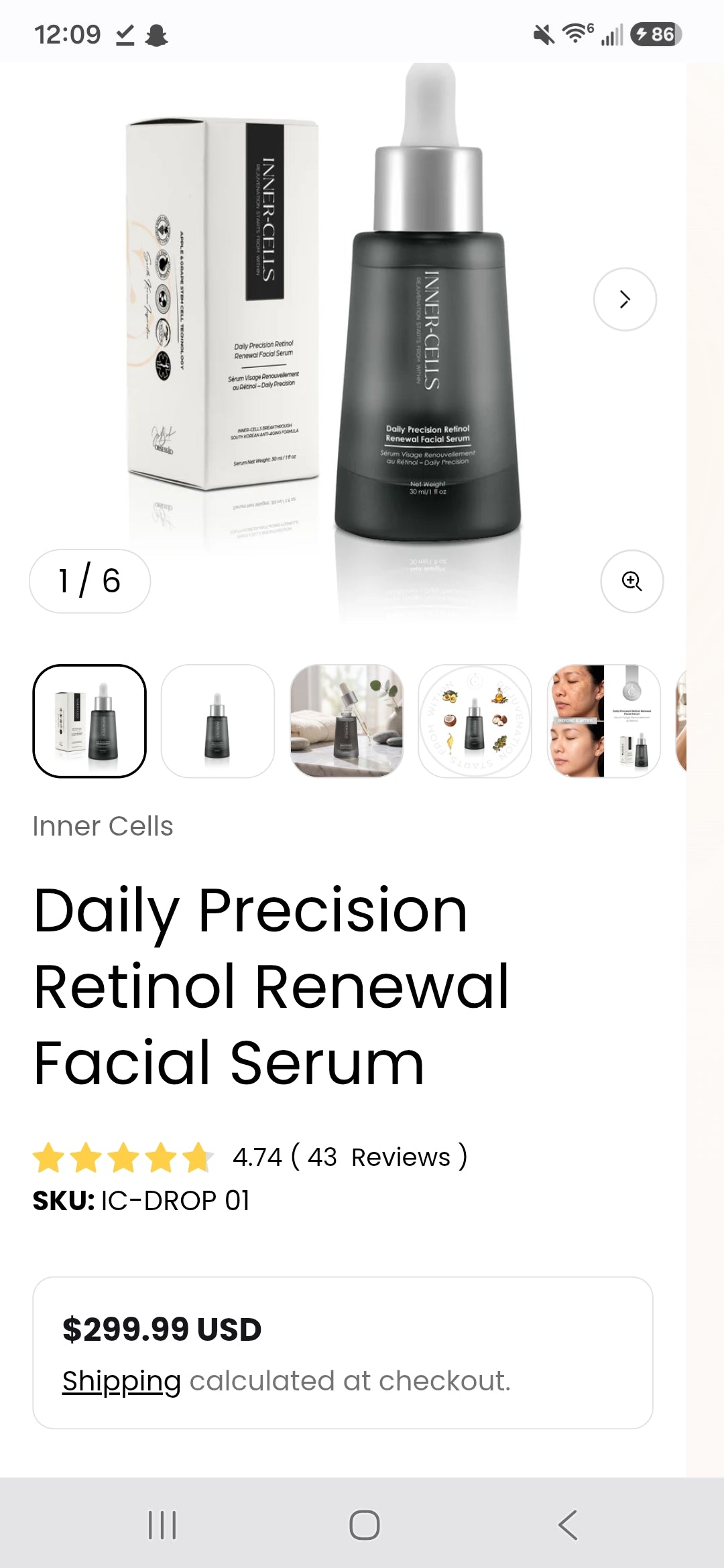 Inner Cells Daily Precision Retinol Renewal Facial Serum