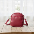 Red Vegan Leather Mini Crossbody Bag