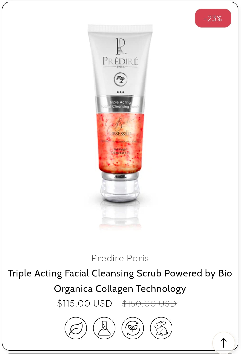 Triple Acting Facial Cleansing Scrub Powered by Bio Organica Collagen Technology (25 mL)