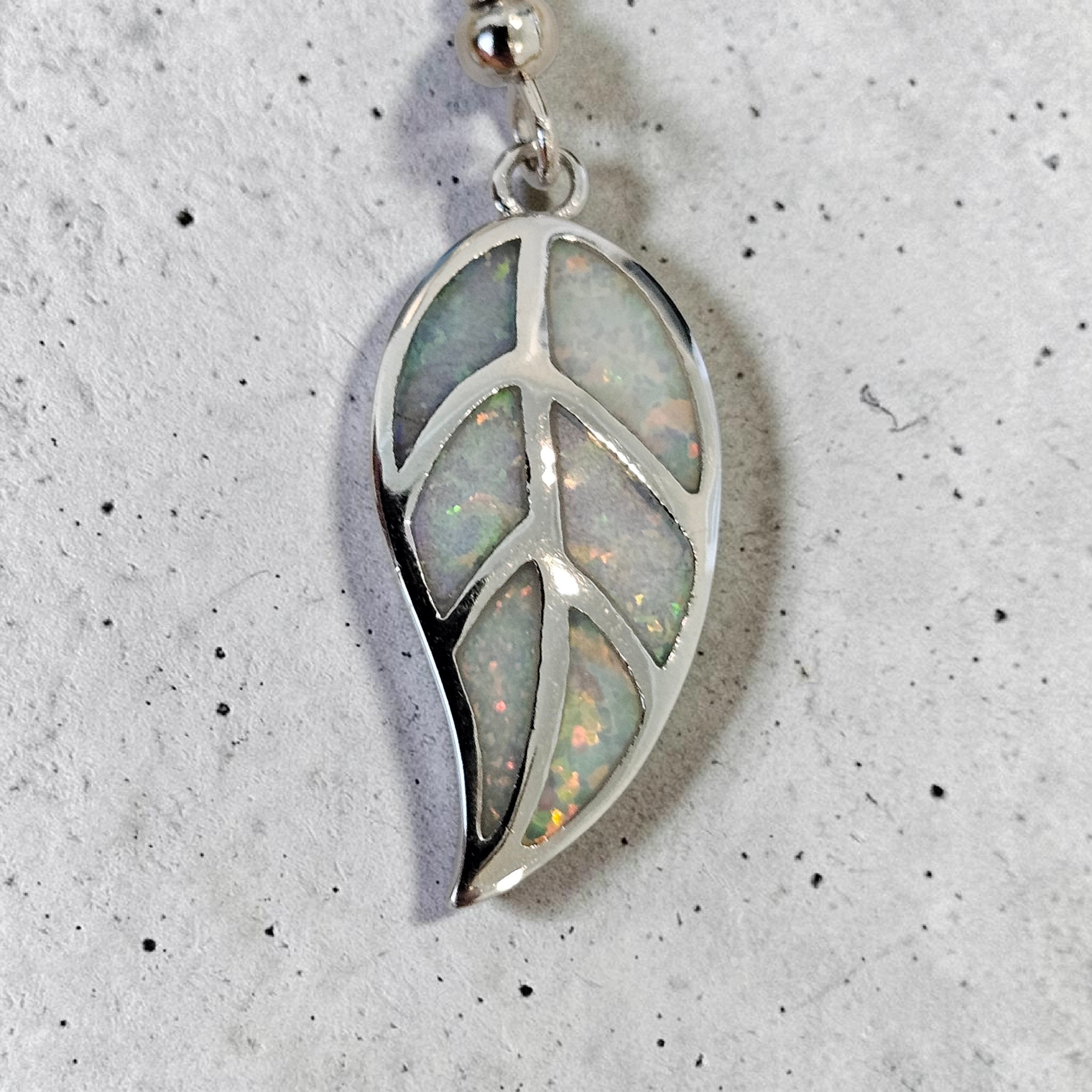 Cloud Opal Leaf Drop Earrings