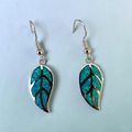 Aqua Opal Leaf Drop Earrings