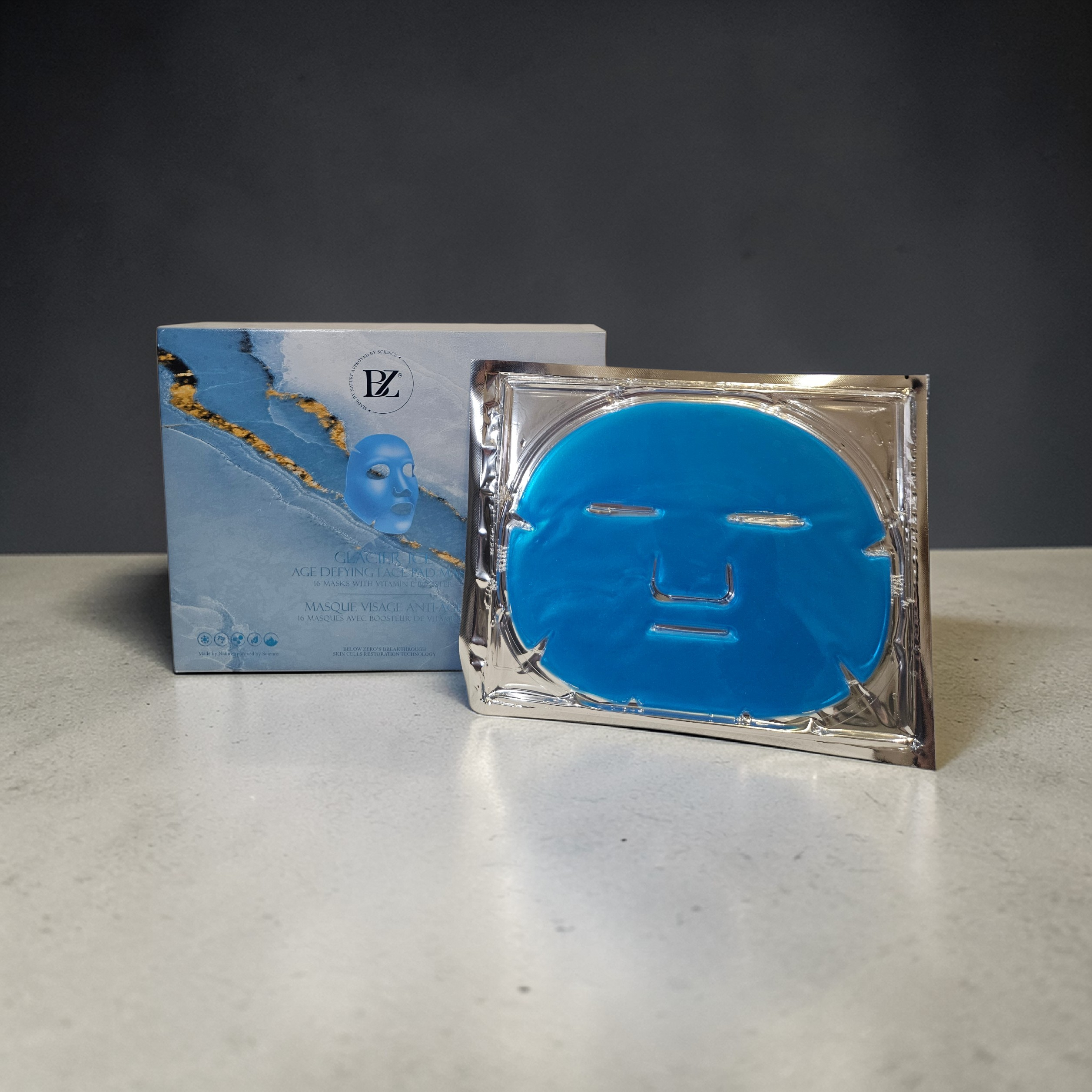 Below Zero Glacier Ice Age Defying Face Pad Masks with Vitamin E Booster - Individual Masks